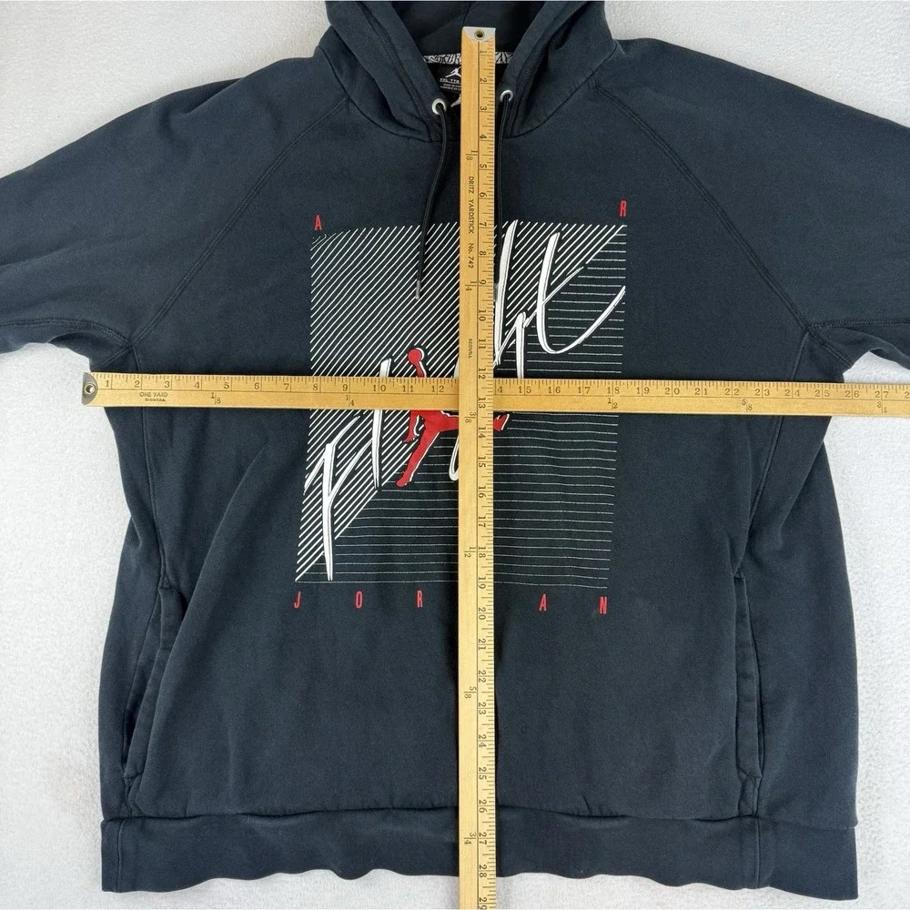 Nike Air Jordan Men's Flight Hoodie Pullover Size XXL‎ Black Y2K